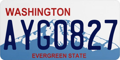 WA license plate AYG0827