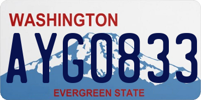WA license plate AYG0833