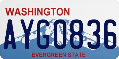 WA license plate AYG0836