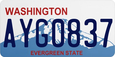 WA license plate AYG0837