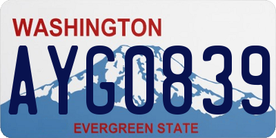 WA license plate AYG0839