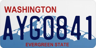 WA license plate AYG0841