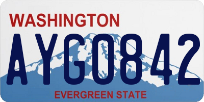 WA license plate AYG0842