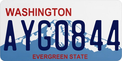 WA license plate AYG0844