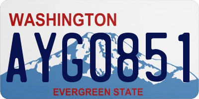 WA license plate AYG0851