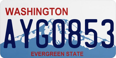 WA license plate AYG0853