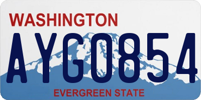 WA license plate AYG0854