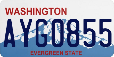 WA license plate AYG0855