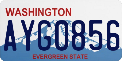 WA license plate AYG0856