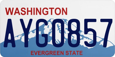 WA license plate AYG0857
