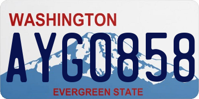 WA license plate AYG0858