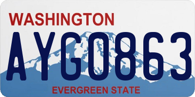 WA license plate AYG0863