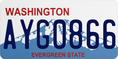 WA license plate AYG0866