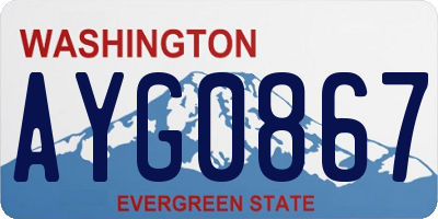 WA license plate AYG0867