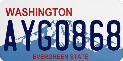 WA license plate AYG0868