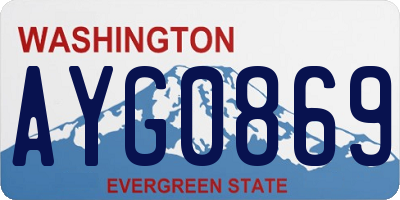 WA license plate AYG0869