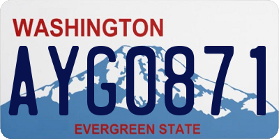 WA license plate AYG0871