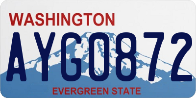 WA license plate AYG0872