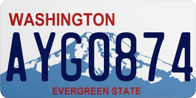 WA license plate AYG0874