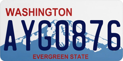 WA license plate AYG0876