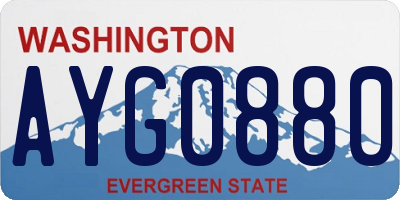 WA license plate AYG0880
