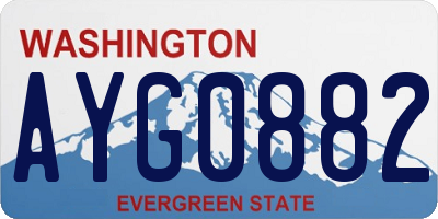 WA license plate AYG0882