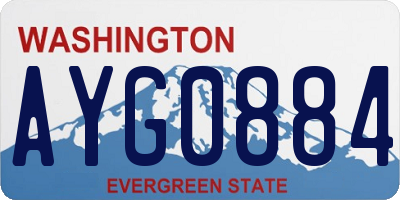 WA license plate AYG0884
