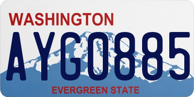 WA license plate AYG0885