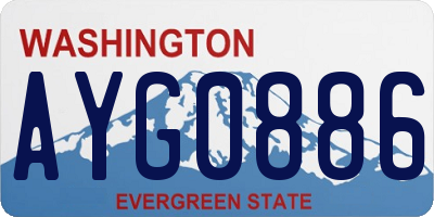 WA license plate AYG0886