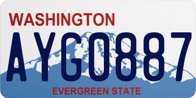 WA license plate AYG0887