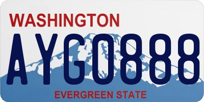 WA license plate AYG0888