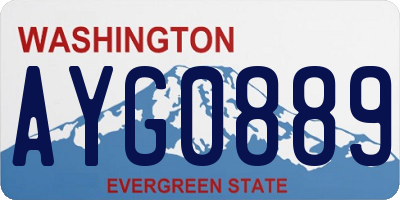 WA license plate AYG0889