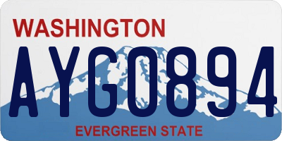 WA license plate AYG0894
