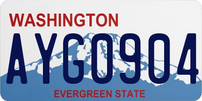 WA license plate AYG0904