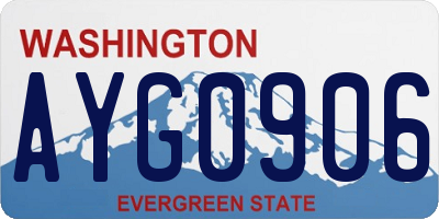 WA license plate AYG0906