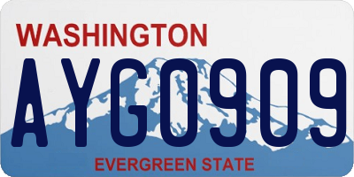 WA license plate AYG0909