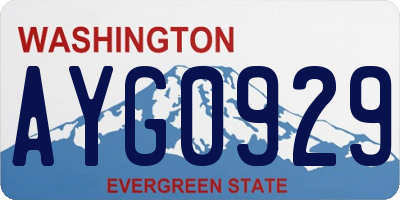 WA license plate AYG0929