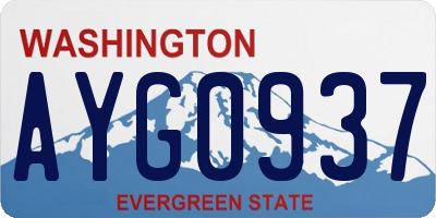 WA license plate AYG0937