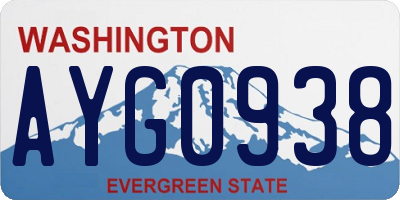 WA license plate AYG0938