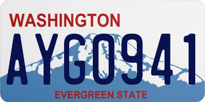 WA license plate AYG0941