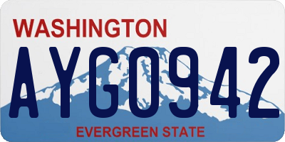 WA license plate AYG0942