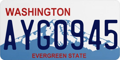 WA license plate AYG0945