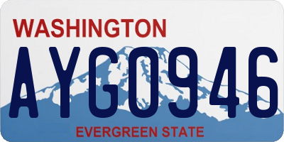 WA license plate AYG0946