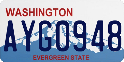 WA license plate AYG0948