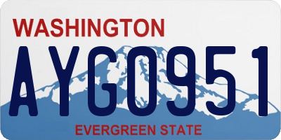 WA license plate AYG0951