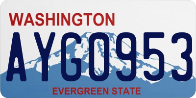 WA license plate AYG0953