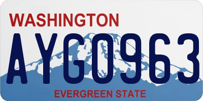 WA license plate AYG0963
