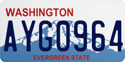 WA license plate AYG0964
