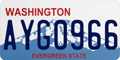 WA license plate AYG0966