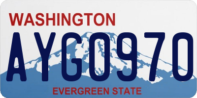 WA license plate AYG0970